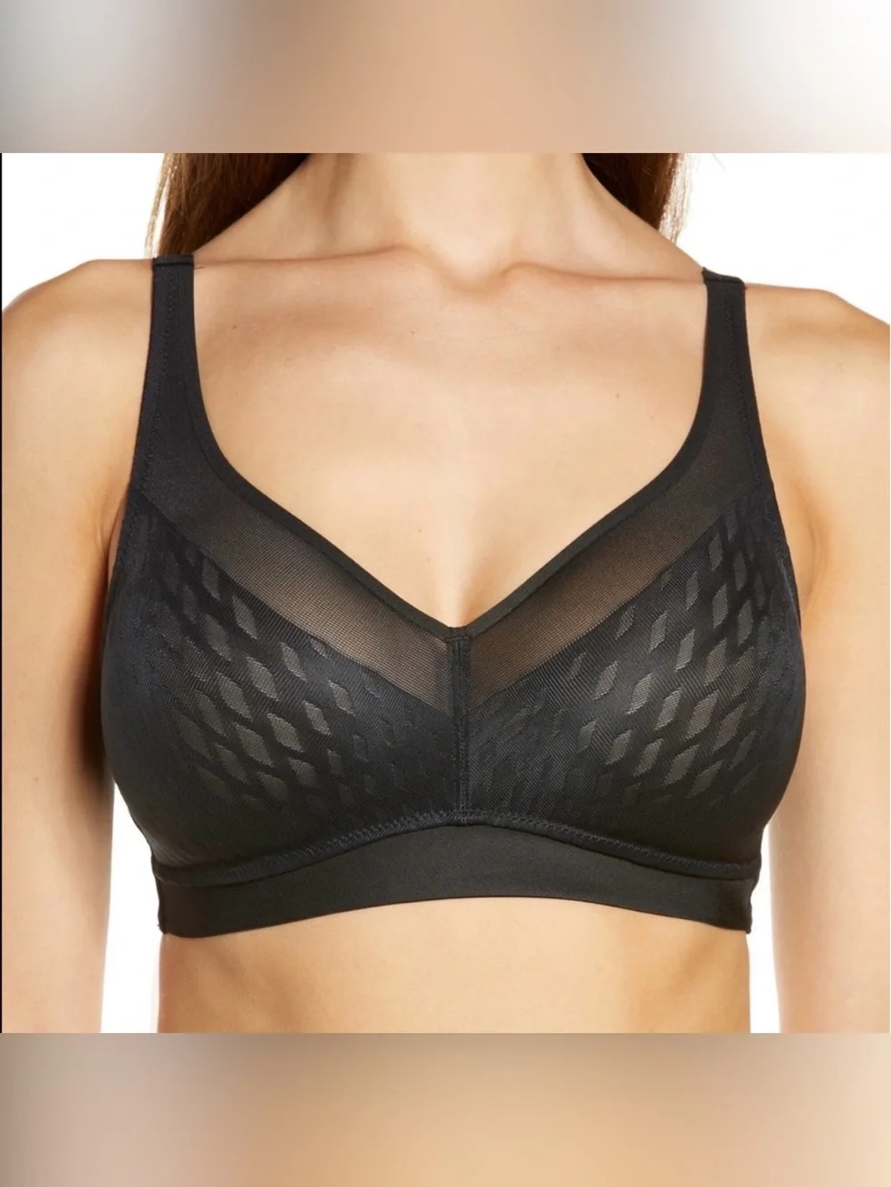 Nwot WACOAL 852336 ELEVATED ALLURE WIRELESS BRA BLACK  Sz 34DD